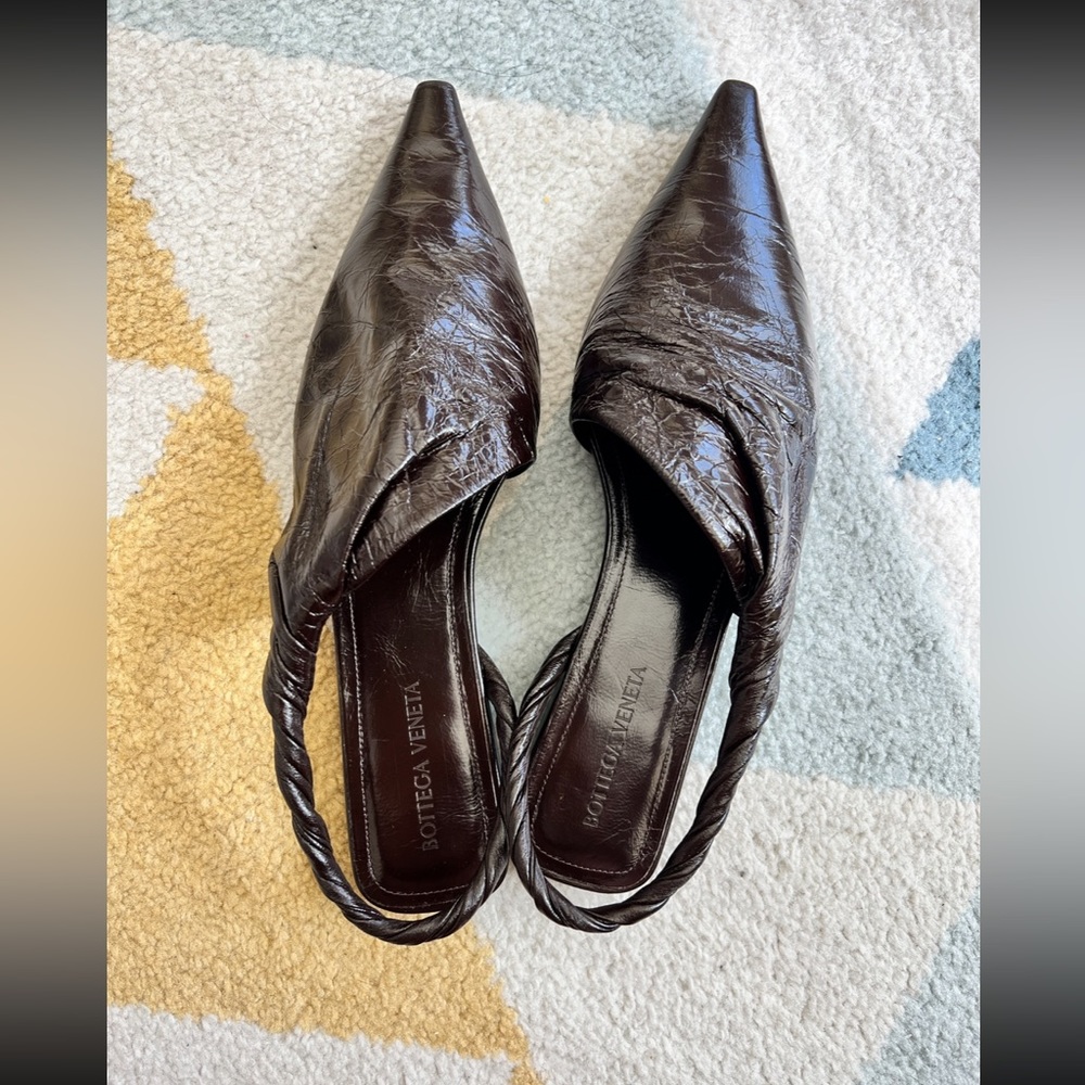 botegga veneta Shiny Light Nappa BV Point Ballet flat slingback flat size 8.5